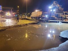 Ankara’daki sağanak sebebiyle yol çöktü